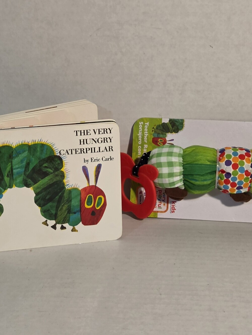 The Very Hungry Caterpillar Baby Teether and Soft Toy Set - Red/Green